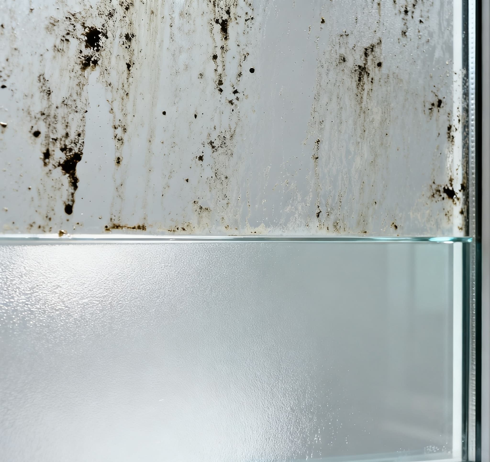 一个只擦了一半的玻璃